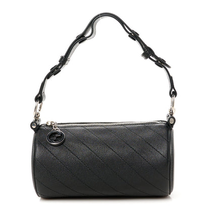 Gucci Sakai Be Green Calfskin Diagonal Stitched Mini Blondie Barrel Shoulder Bag Black 1 of 7