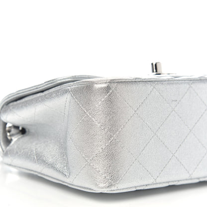 Chanel Metallic Lambskin Quilted Mini Square Flap Silver 7 of 9