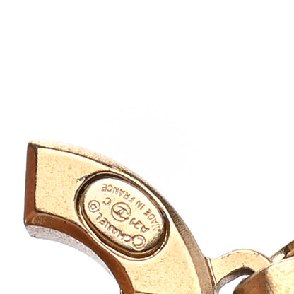 Chanel Crystal Pearl CC Drop Earrings Gold 3 of 5