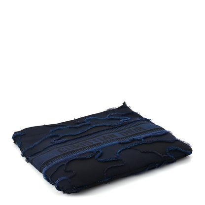 Christian Dior Canvas Embroidered Camouflage Medium Diordouble Zip Pouch Blue 5 of 7