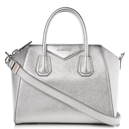 Givenchy Metallic Sugar Goatskin Small Antigona Silver 1 of 13