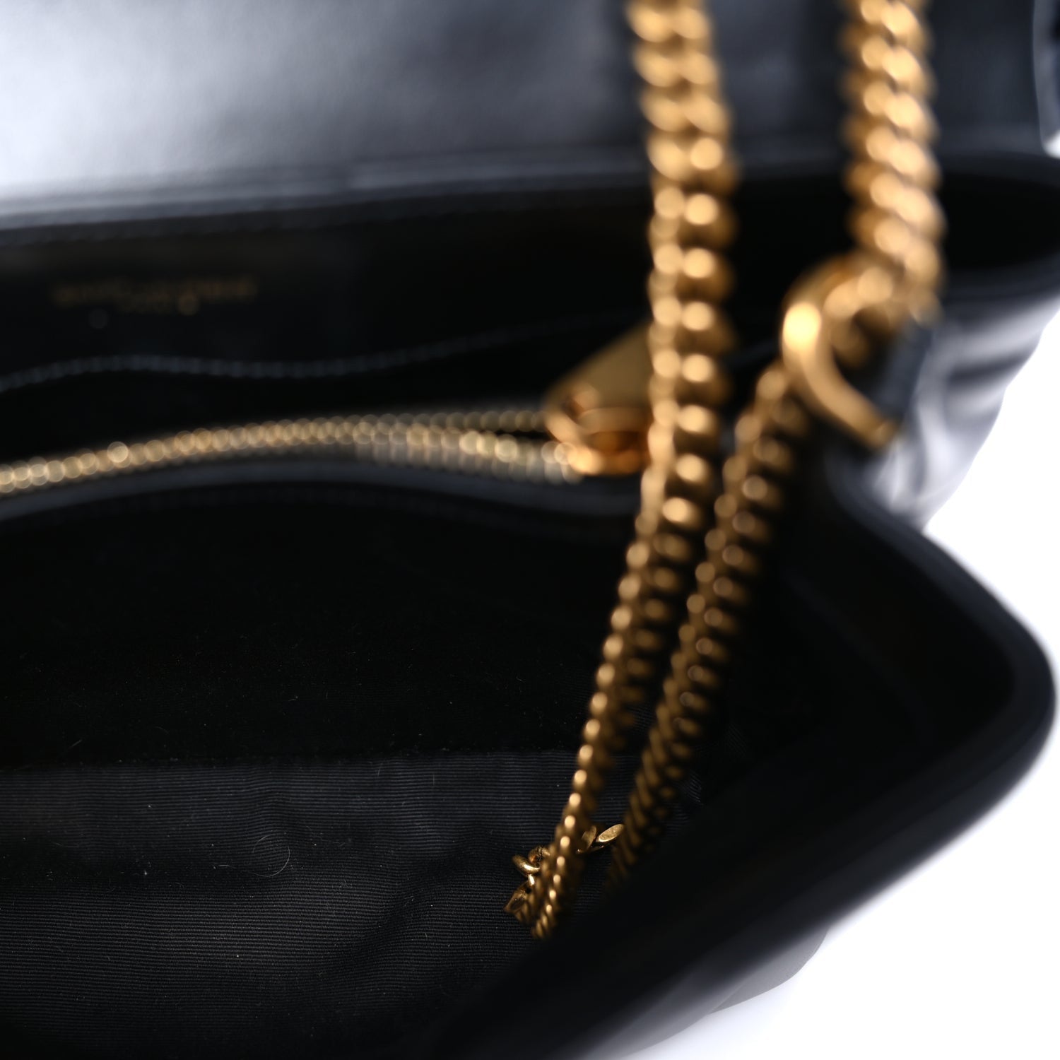 Saint Laurent Calfskin Y Quilted Monogram Small Loulou Chain Satchel Black 4 of 8