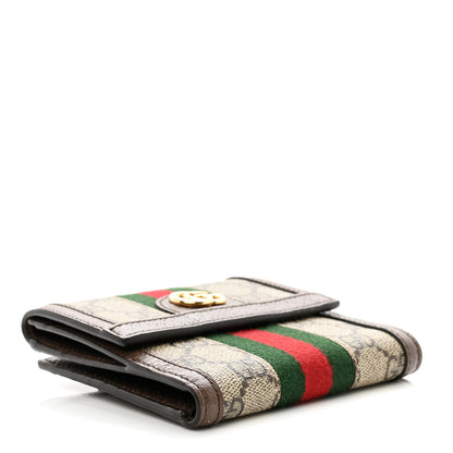 Gucci GG Supreme Monogram Web Ophidia French Flap Wallet Beige New Acero 4 of 8