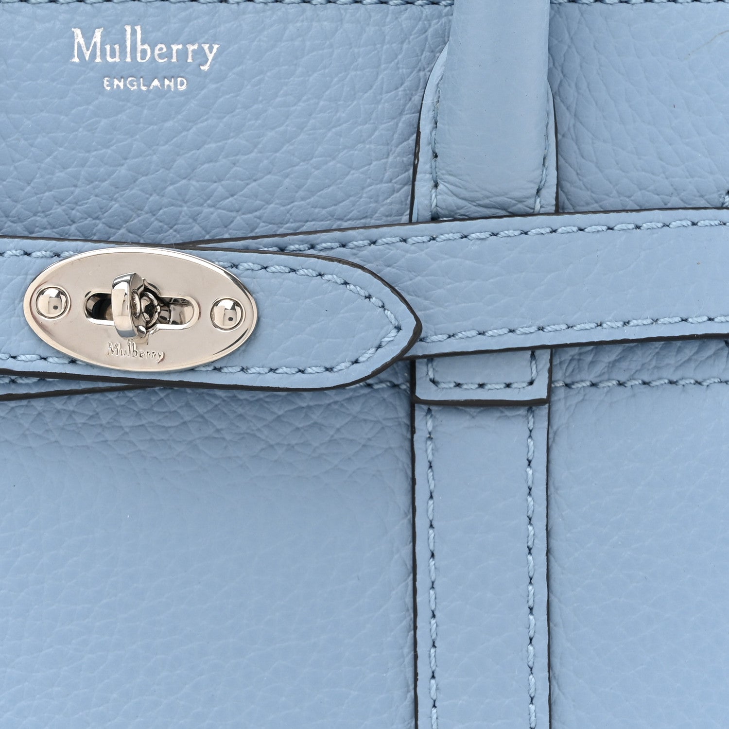 Mulberry Small Classic Grain Micro Zipped Bayswater Pale Slate 8 of 10