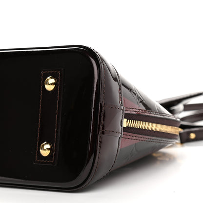 Louis Vuitton Vernis Rayures Alma BB Amarante 7 of 9