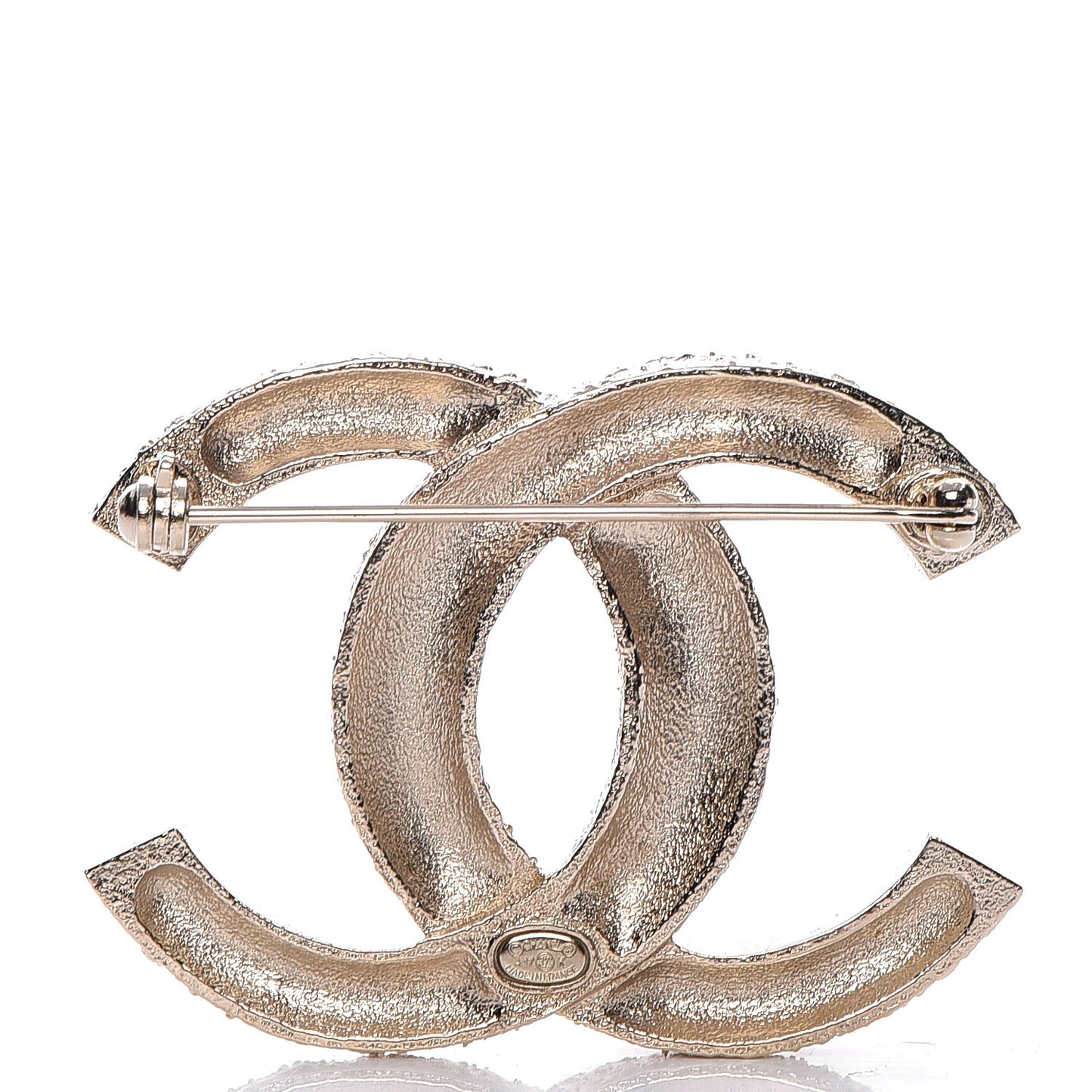 Strass Crystal CC Brooch Light Gold