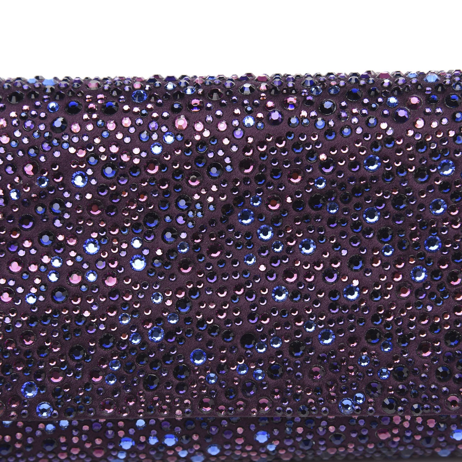 Judith Leiber Satin Crystal Chain Clutch Purple 9 of 9