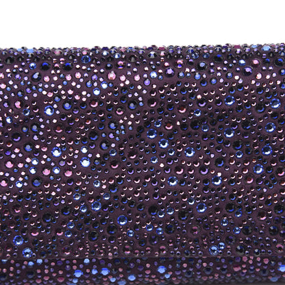 Judith Leiber Satin Crystal Chain Clutch Purple 9 of 9