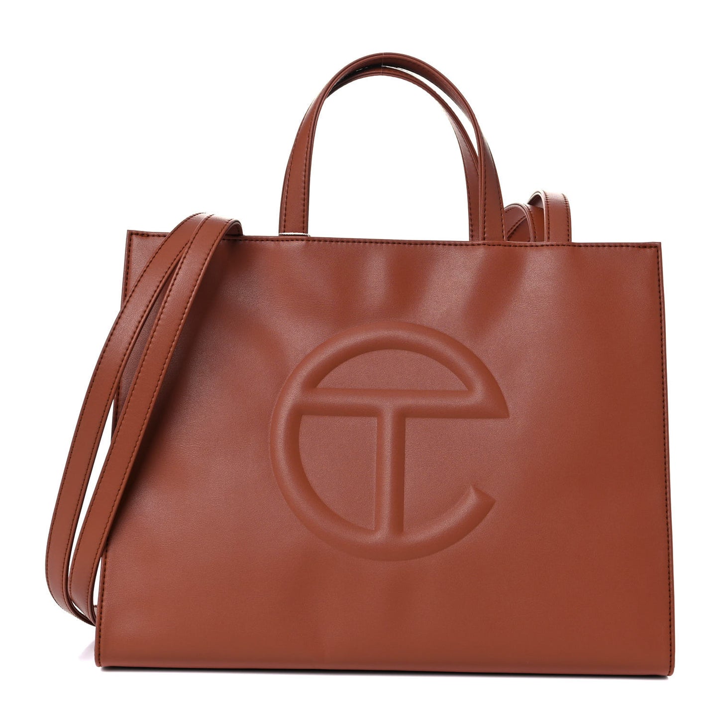 Vegan Leather Medium Shopping Bag Tan