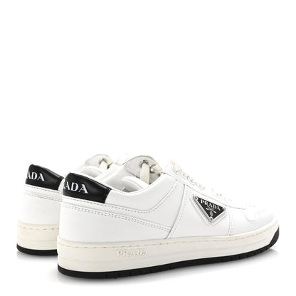 Prada Vitello Rois Triangle Womens Downtown Low Top 30mm Sneakers 36 White Black 5 of 10