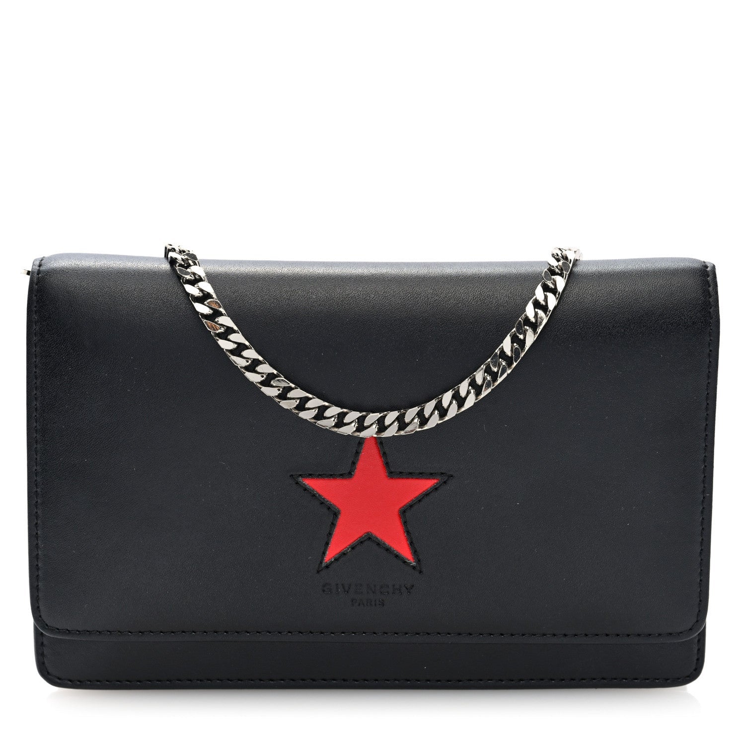 Givenchy Calfskin Star Pandora Chain Wallet Black 1 of 7