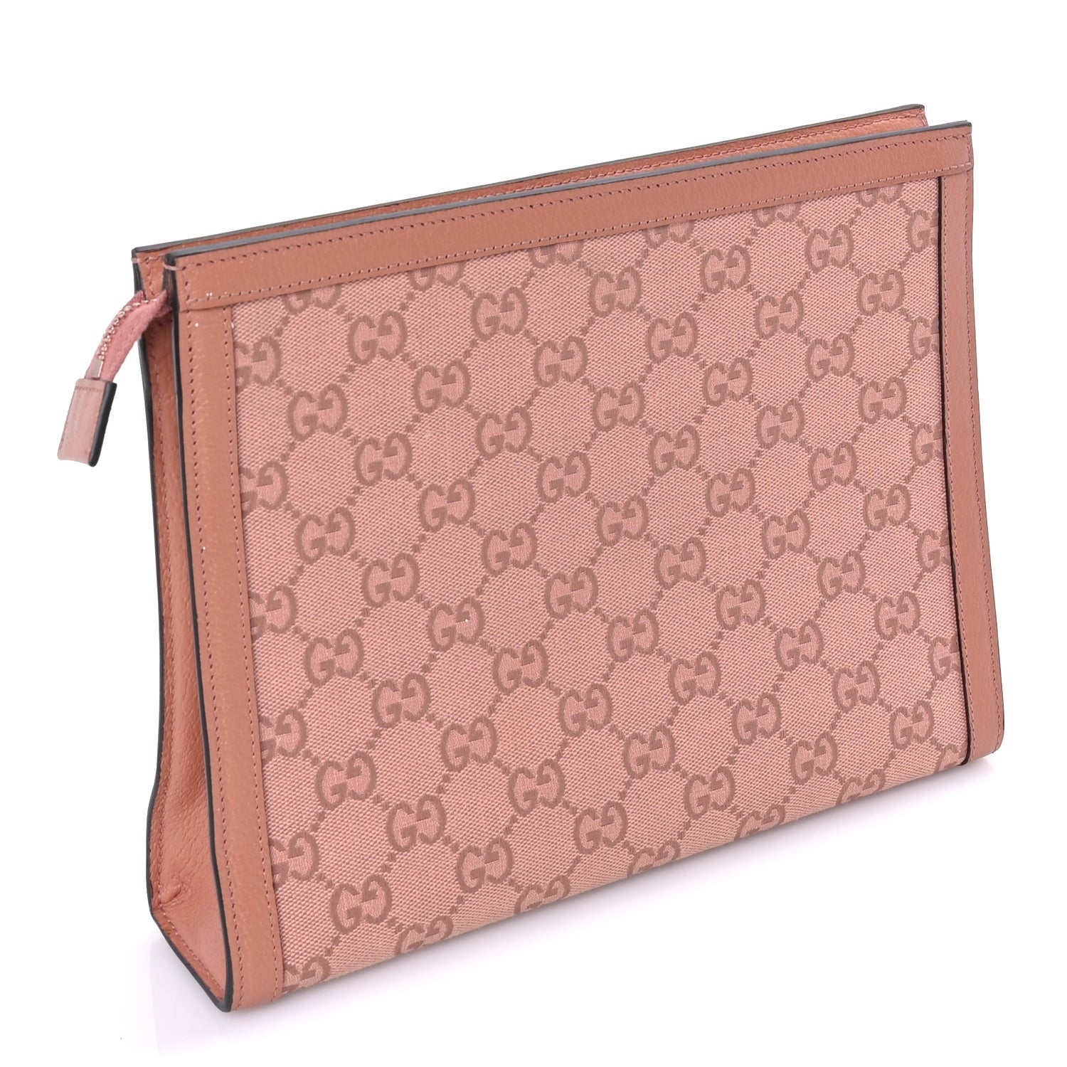 Gucci Monogram Textured Dollar Calfskin Ophidia Pouch Cloche  Rose Pink 4 of 7