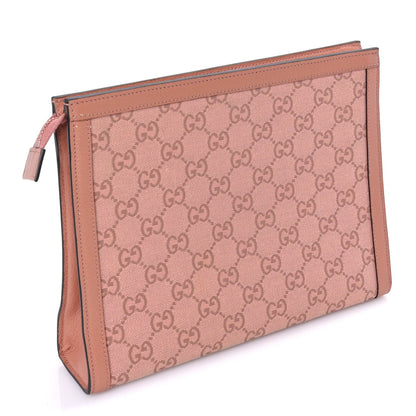 Gucci Monogram Textured Dollar Calfskin Ophidia Pouch Cloche  Rose Pink 4 of 7
