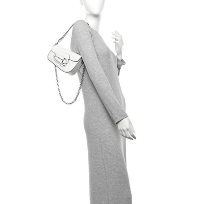 Gucci Calfskin Mini Horsebit 1955 Asymmetric Shoulder Bag Great White 2 of 10