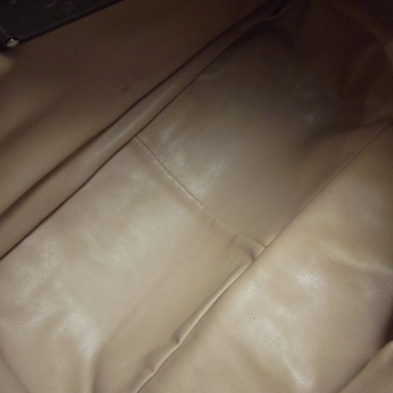 Vitello Shine Turnlock Flap Shoulder Bag Black