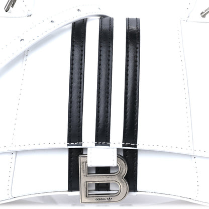 Balenciaga X ADIDAS Shiny Box Calfskin Small Hourglass Top Handle Bag  Off White Black 6 of 7