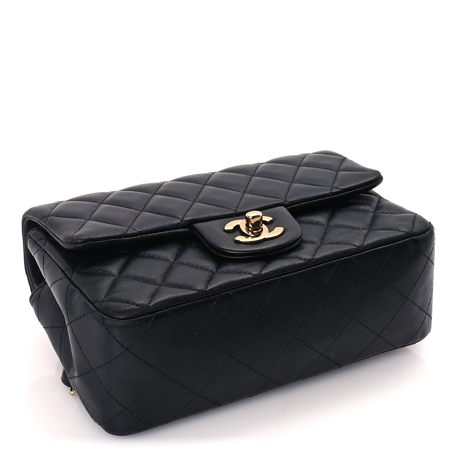 Chanel Lambskin Quilted Mini Rectangular Flap Black 3 of 9
