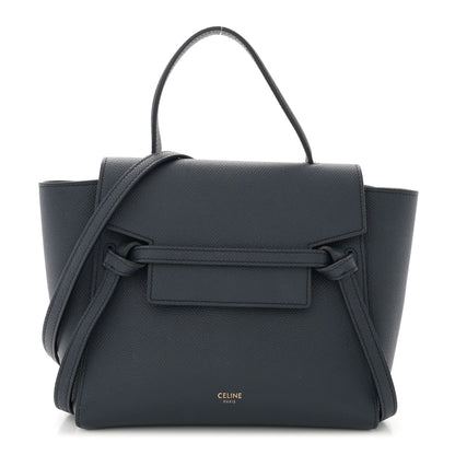 Celine Grained Calfskin Nano Belt Bag Navy 1 of 12