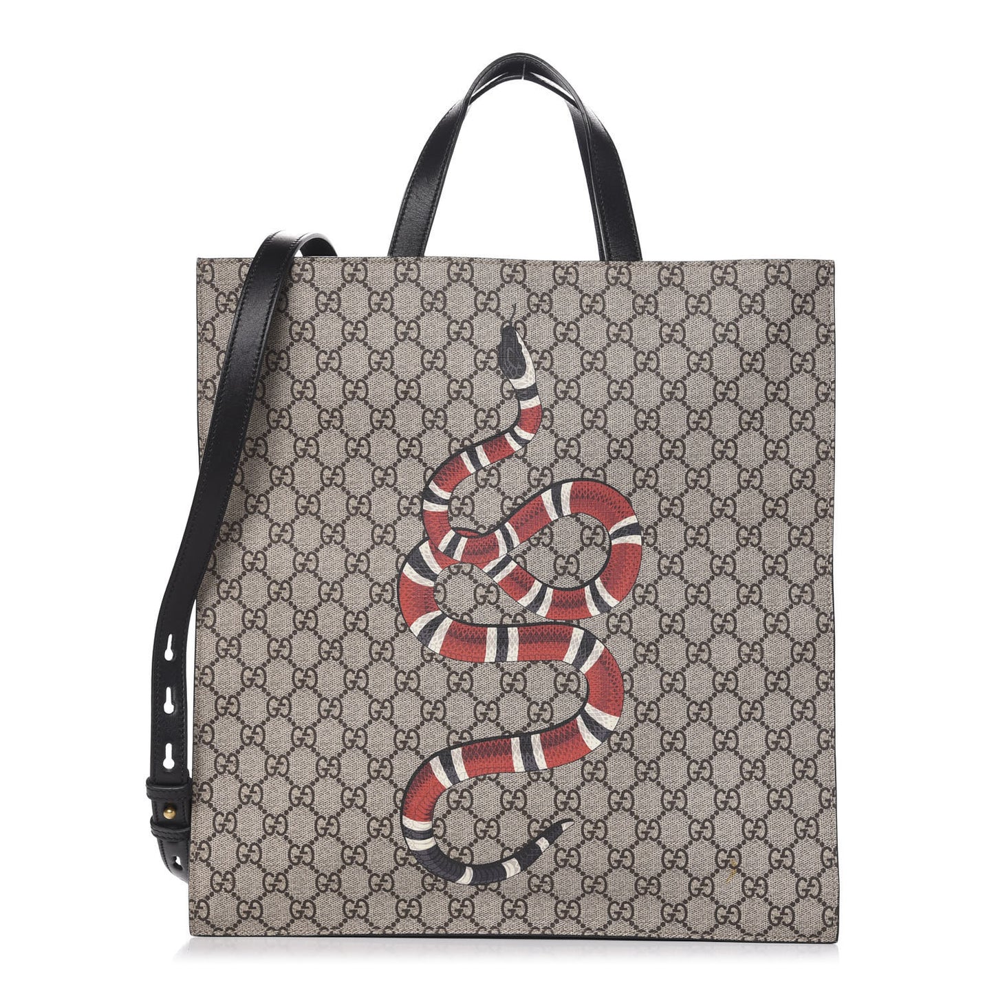 Soft GG Supreme Monogram Kingsnake Vertical Tote Black
