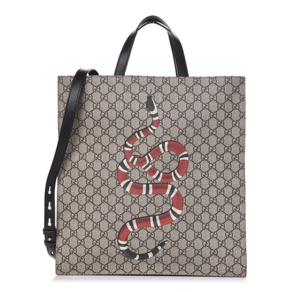 Gucci Soft GG Supreme Monogram Kingsnake Vertical Tote Black 1 of 11