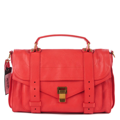 Proenza Schouler Lambskin Medium PS1 Satchel Deep Coral 1 of 14