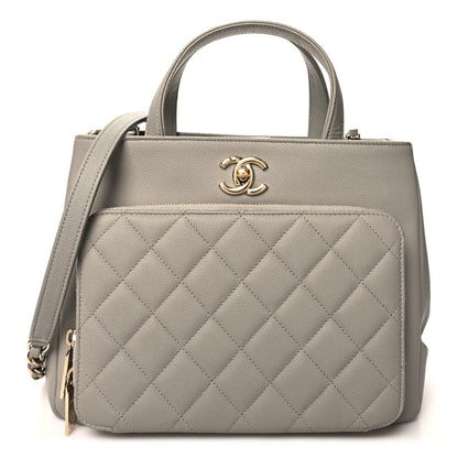 Chanel Caviar Quilted Small Business Affinity Shopping Bag Grey 1 of 10