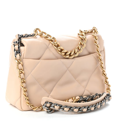 Chanel Lambskin Quilted Medium Chanel 19 Flap Beige 3 of 10
