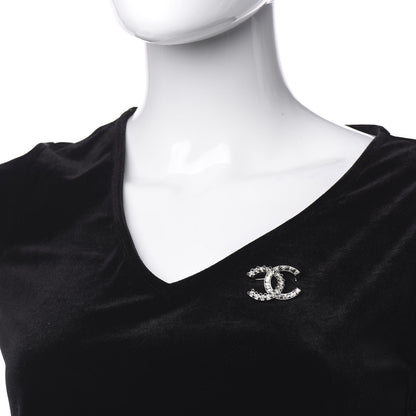 Chanel Baguette Crystal CC Brooch Green Black 2 of 5