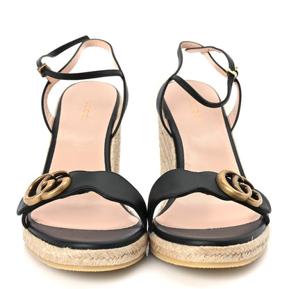 Gucci Galassia Aitana Espadrille 10/95mm Wedge Sandals 40.5 Black 3 of 8