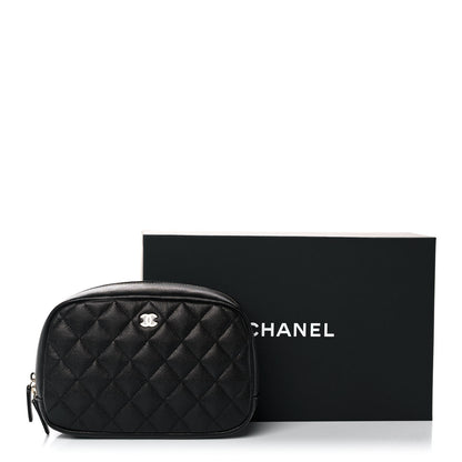 Chanel Caviar Quilted Curvy Pouch Cosmetic Case Black 11 of 11