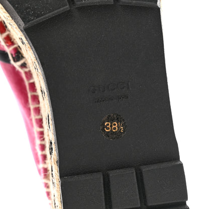 Gucci Velvet Sylvie Web Platform Espadrilles 38.5 Light Raspberry Rose 8 of 12