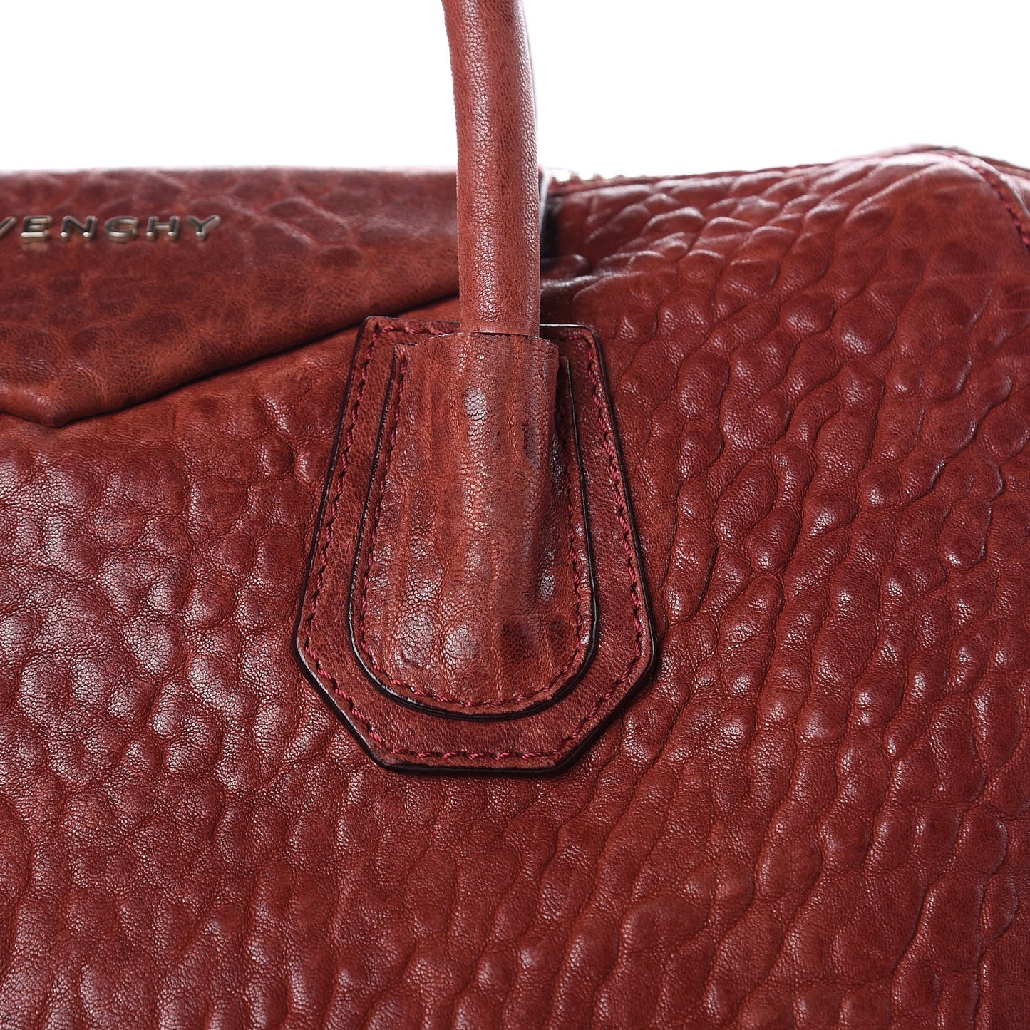 Pebbled Lambskin Large Soft Antigona Brick