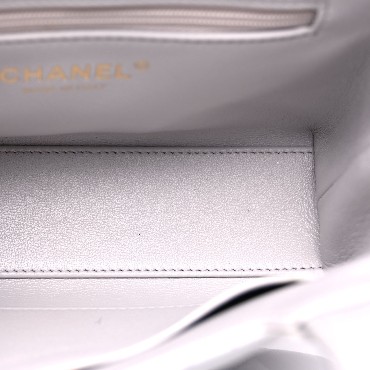 Chanel Shiny Aged Calfskin Quilted Nano Kelly Shopper  Light Grey 4 of 8