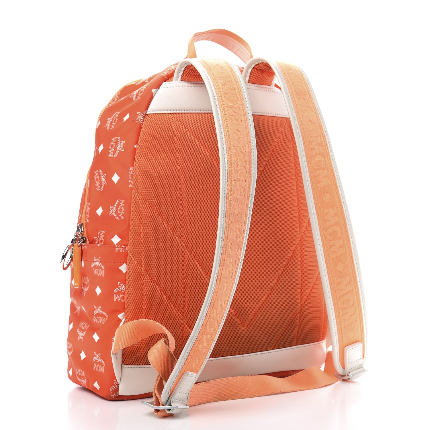 MCM Nylon Monogram Stark Classic Backpack Orange 2 of 8