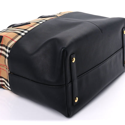 Burberry Calfskin Vintage Check Kingswood Achly Diaper Bag  Black 7 of 8