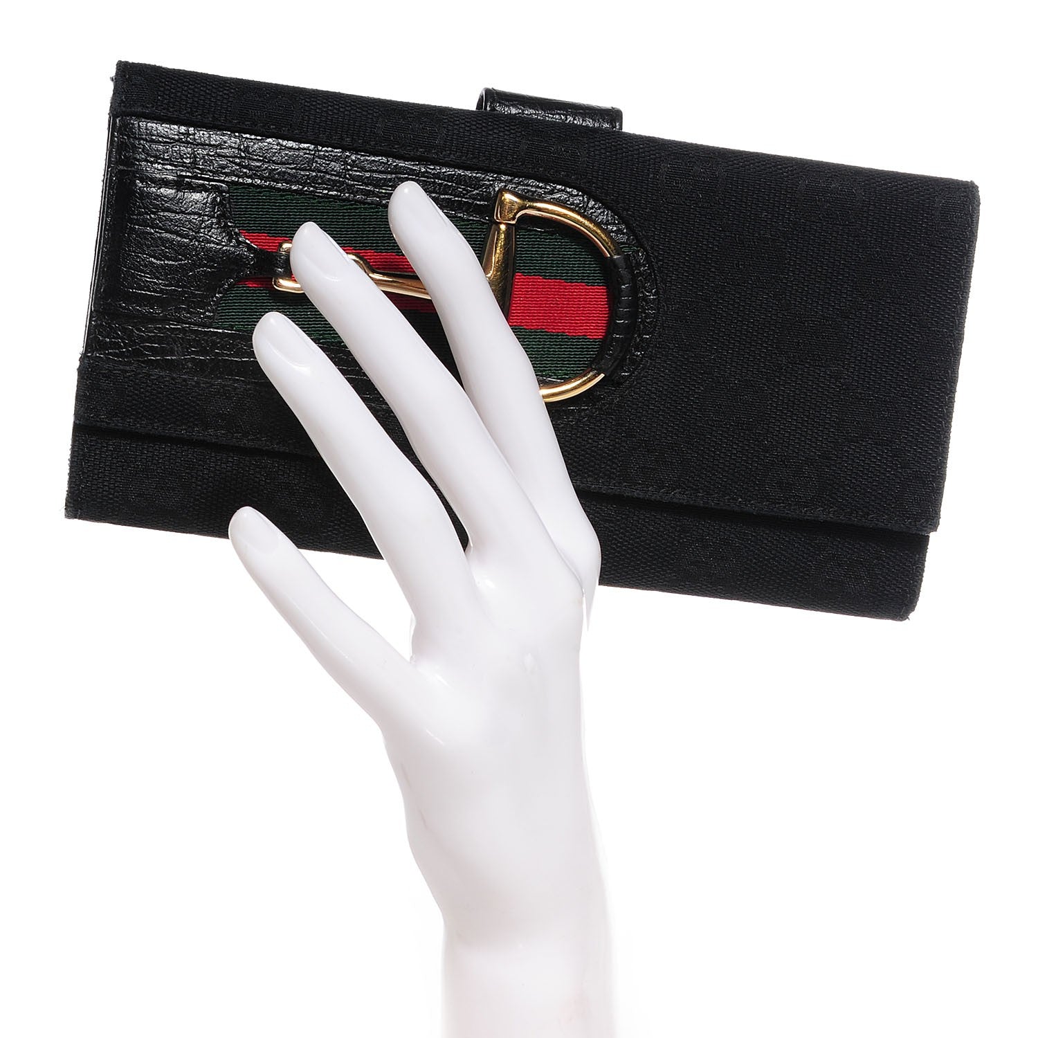 Gucci Monogram Hasler Continental Wallet Black 2 of 9