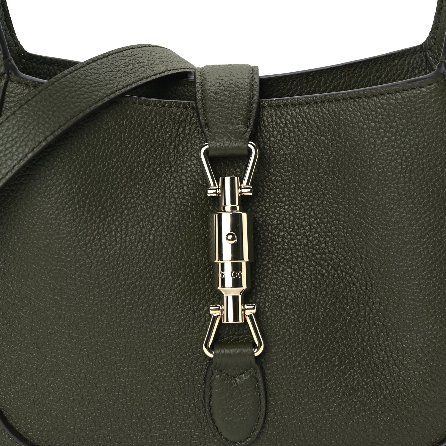 Gucci Grained Calfskin Medium Jackie 1961 Hobo  Forest Green 6 of 8