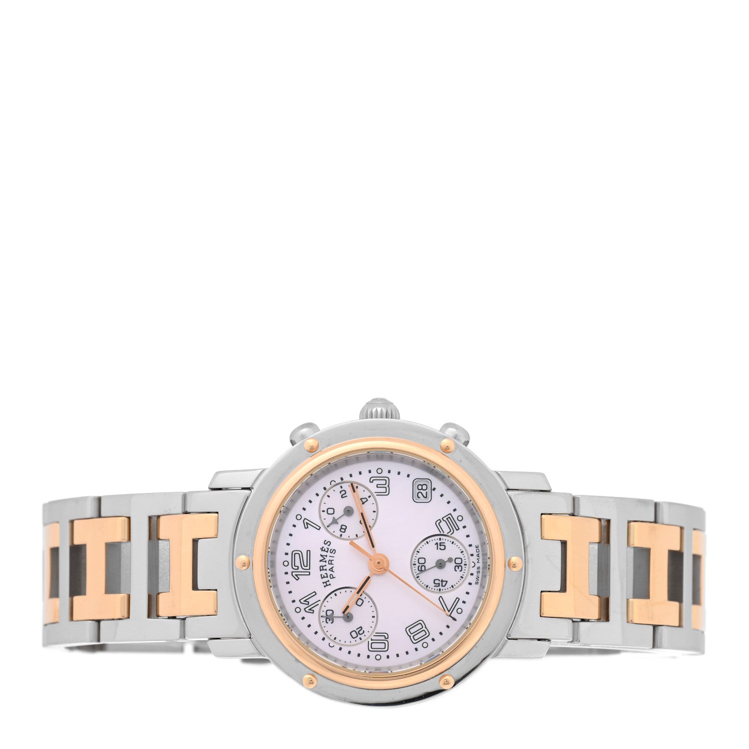 Hermes Stainless Steel 31mm Clipper Chronograph Quartz Watch 2 of 4