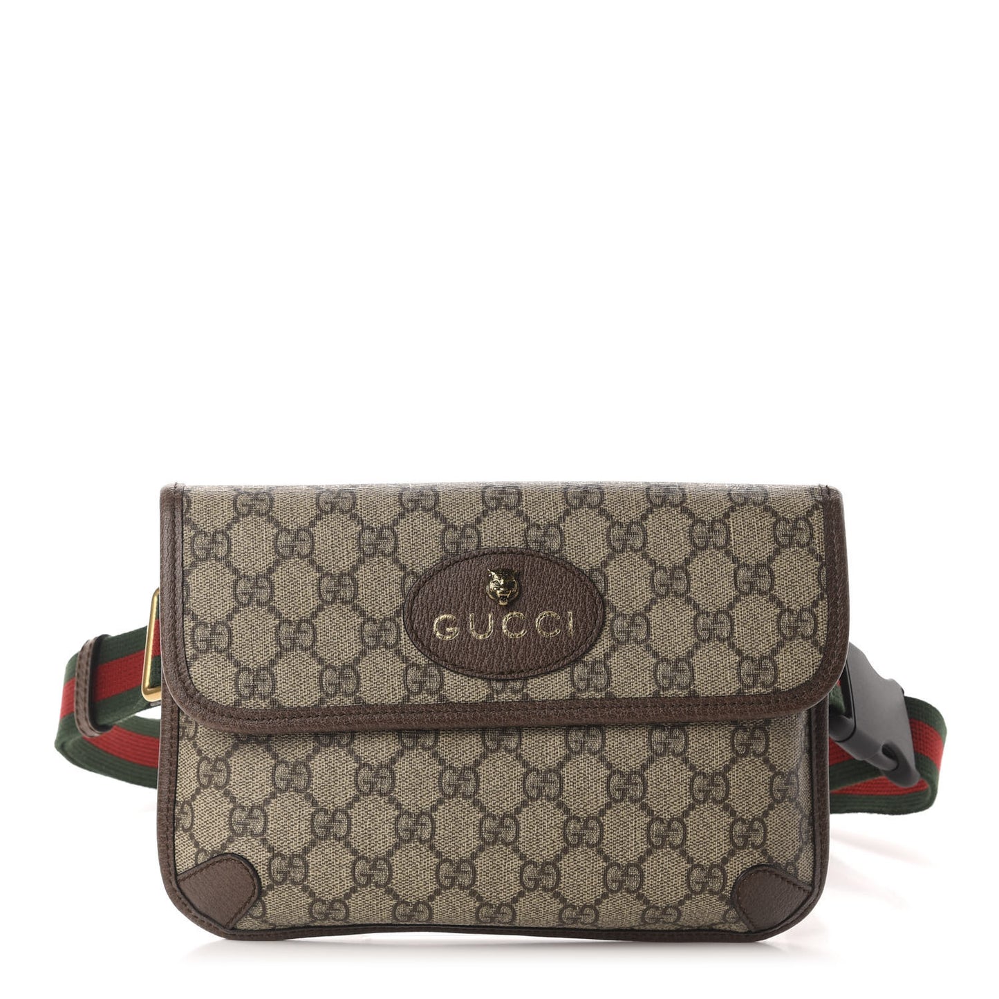 GG Supreme Monogram Neo Vintage Web Belt Bag Brown