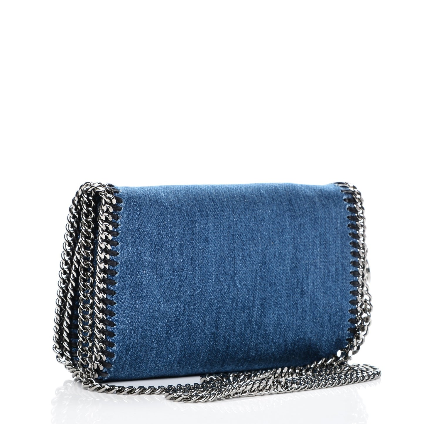 Eco Denim Embroidered Falabella Crossbody Cerulean