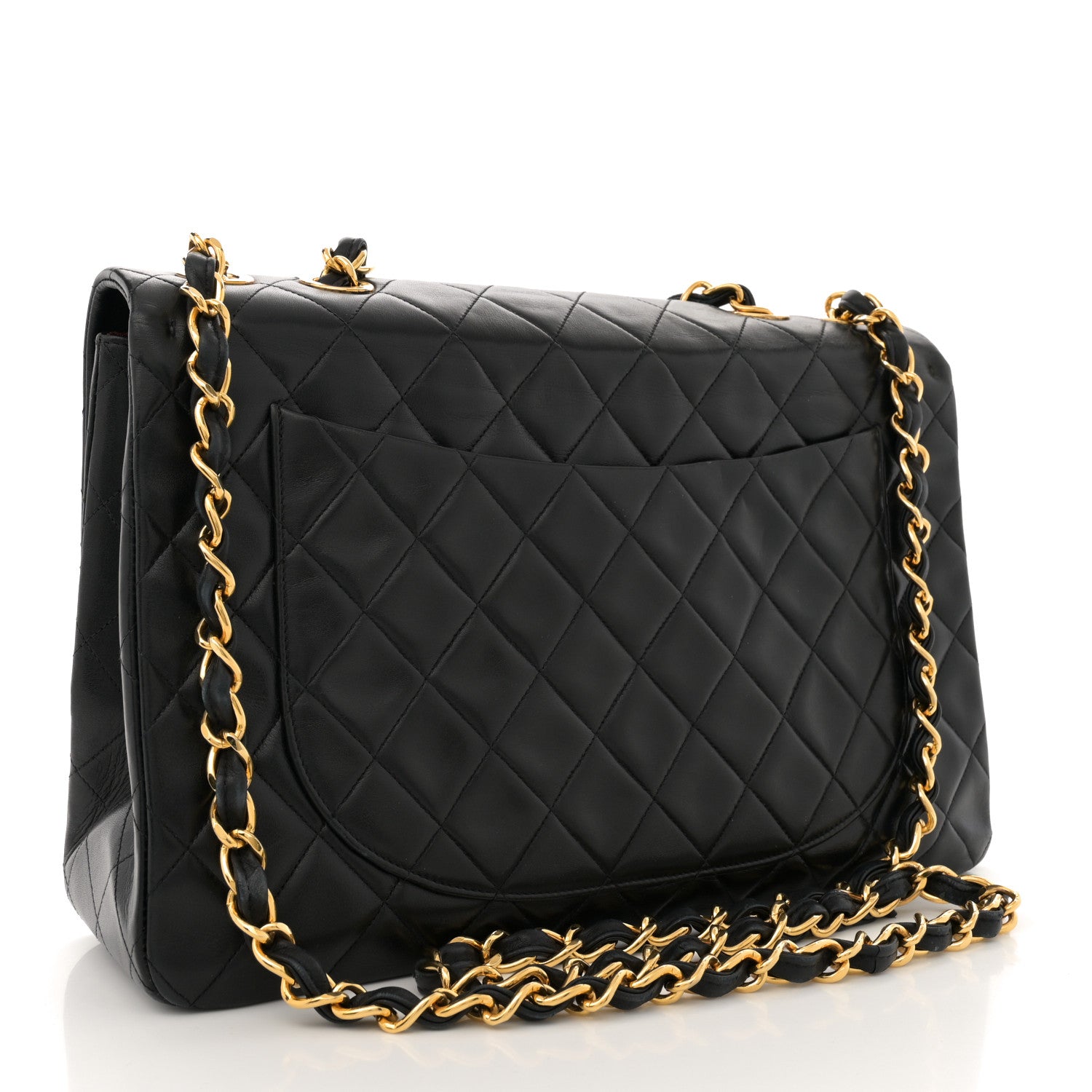 Chanel Lambskin Quilted XL Jumbo Single Flap Black 3 of 14