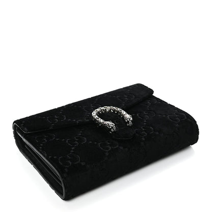 Gucci Velvet GG Monogram Mini Dionysus Chain Wallet Black 3 of 9