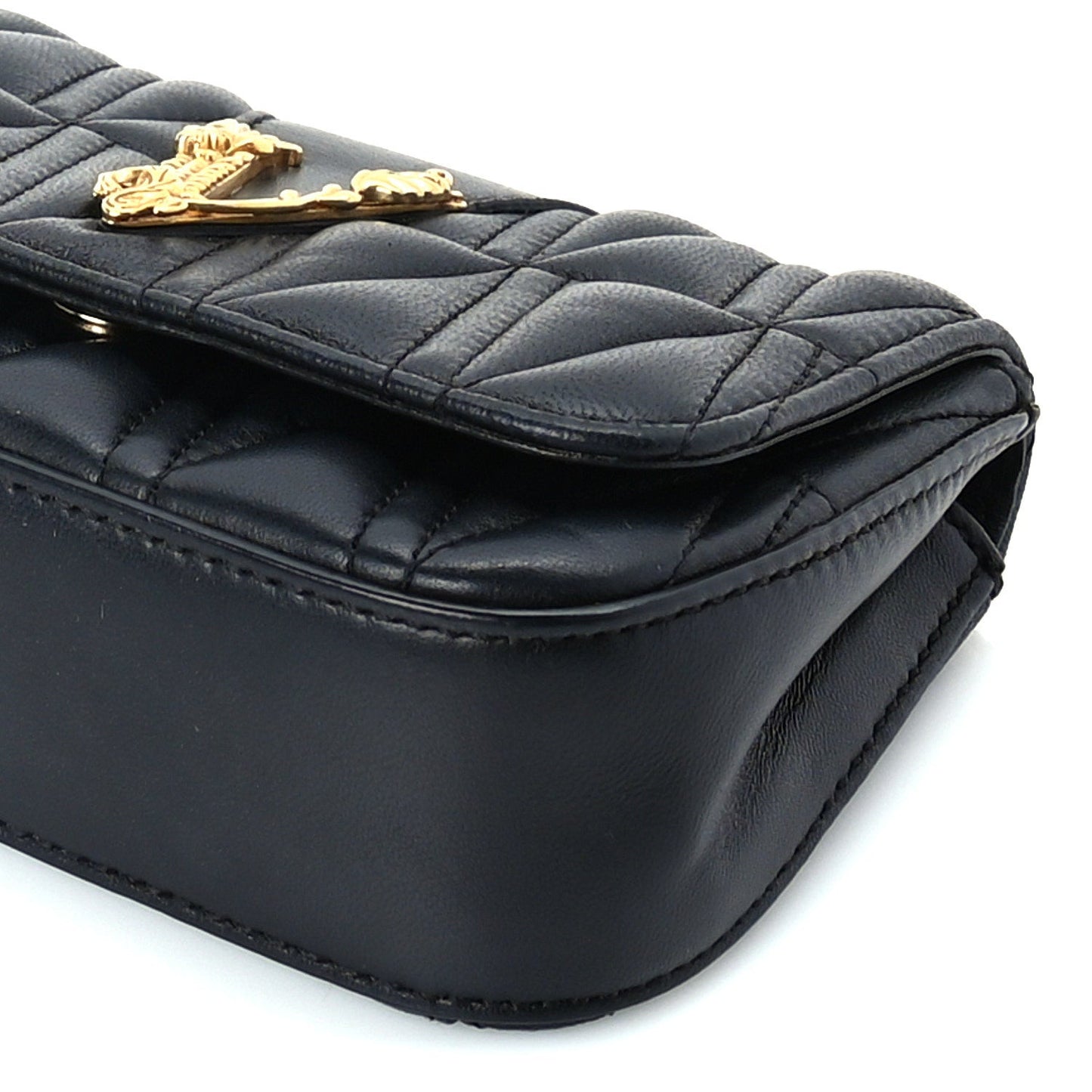 Nappa Quilted Virtus Evening Bag Black