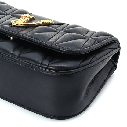 Versace Nappa Quilted Virtus Evening Bag Black 8 of 8