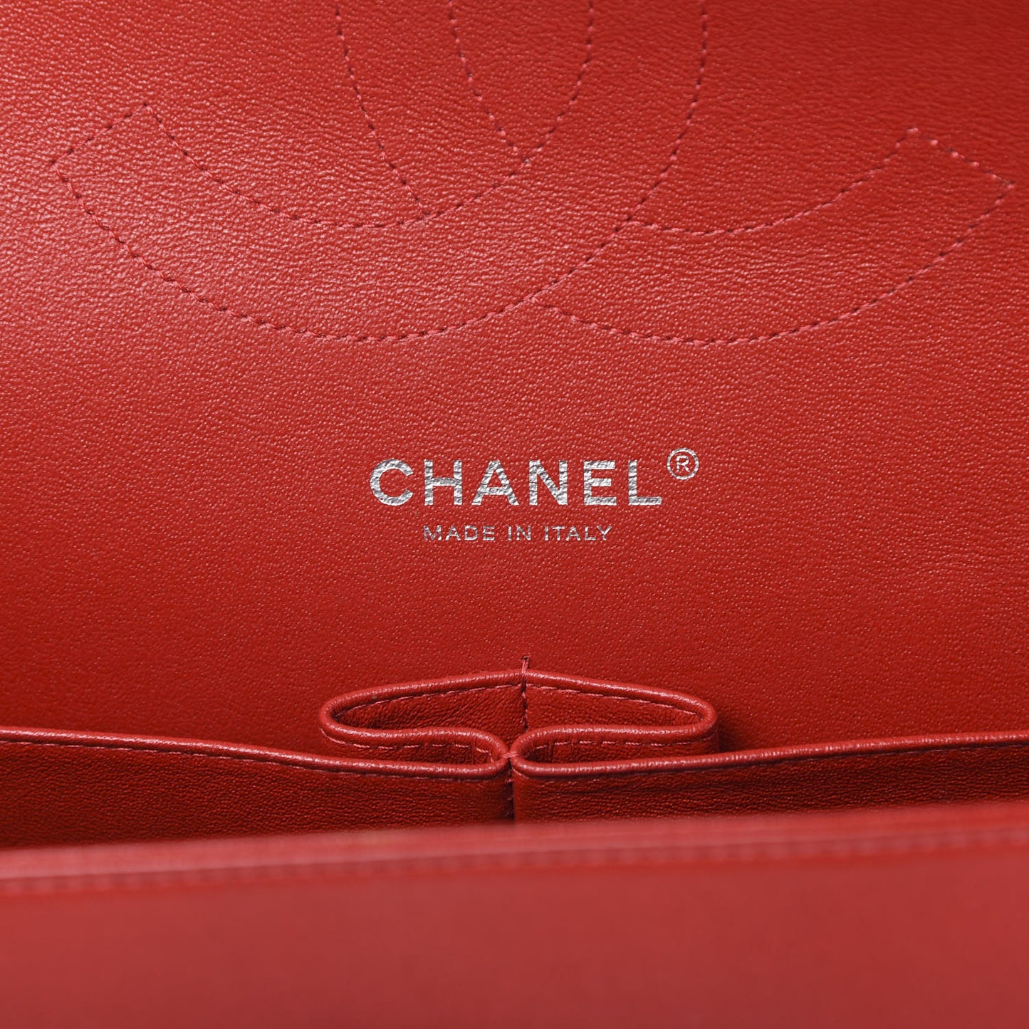 Lambskin Quilted Jumbo Double Flap Red