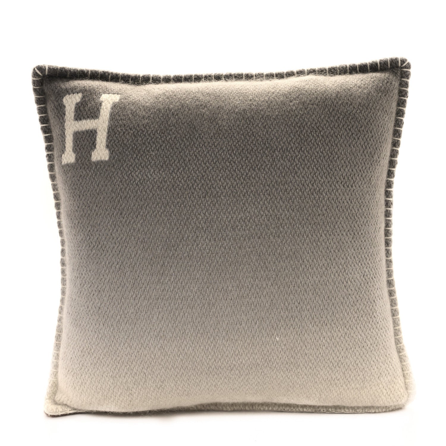 Hermes Tibetan Yak Yack'n'Dye Pillow PM Ecru Gris Fonce 5 of 8