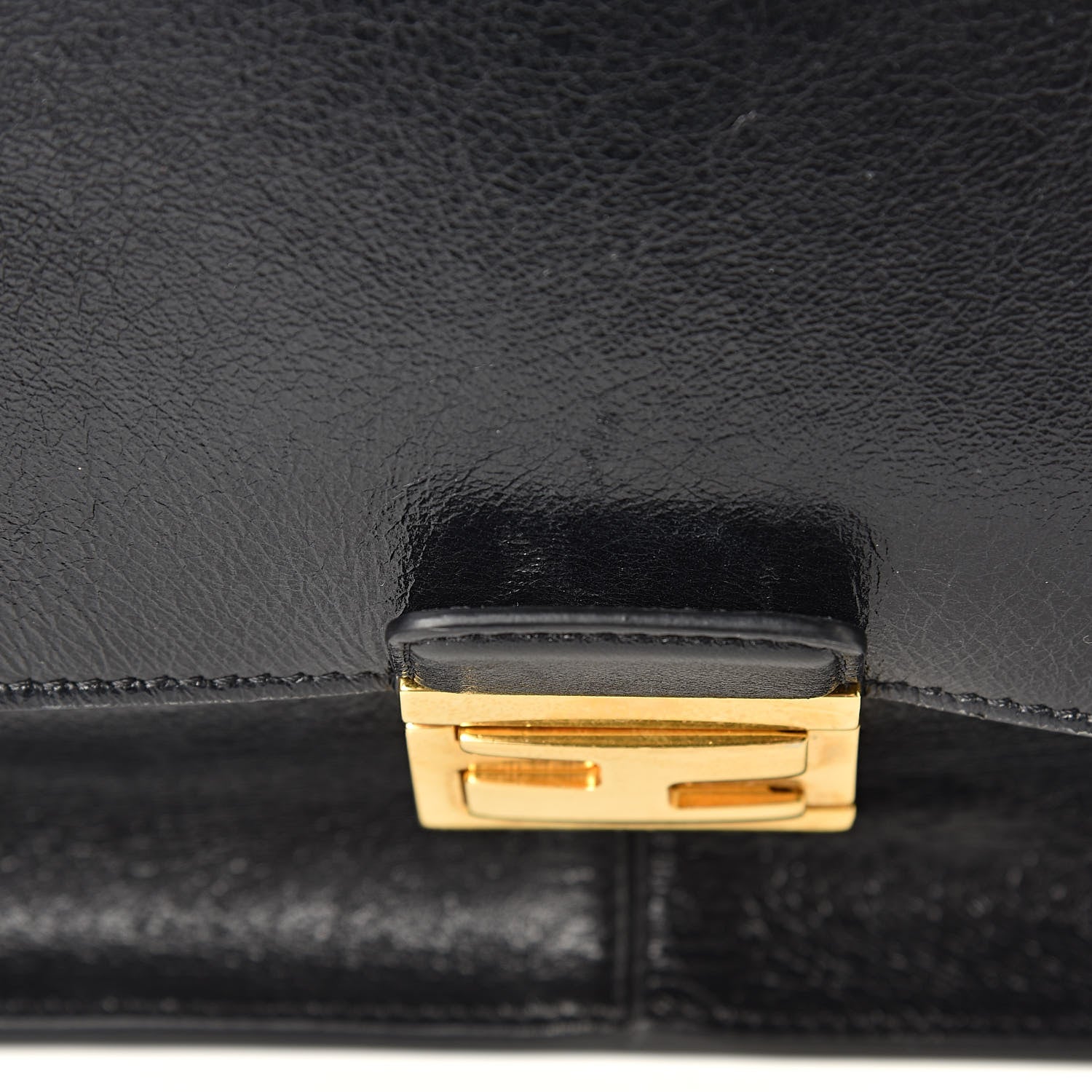 Fendi Agnello Old Shine Large Kan U Shoulder Bag Black 12 of 12