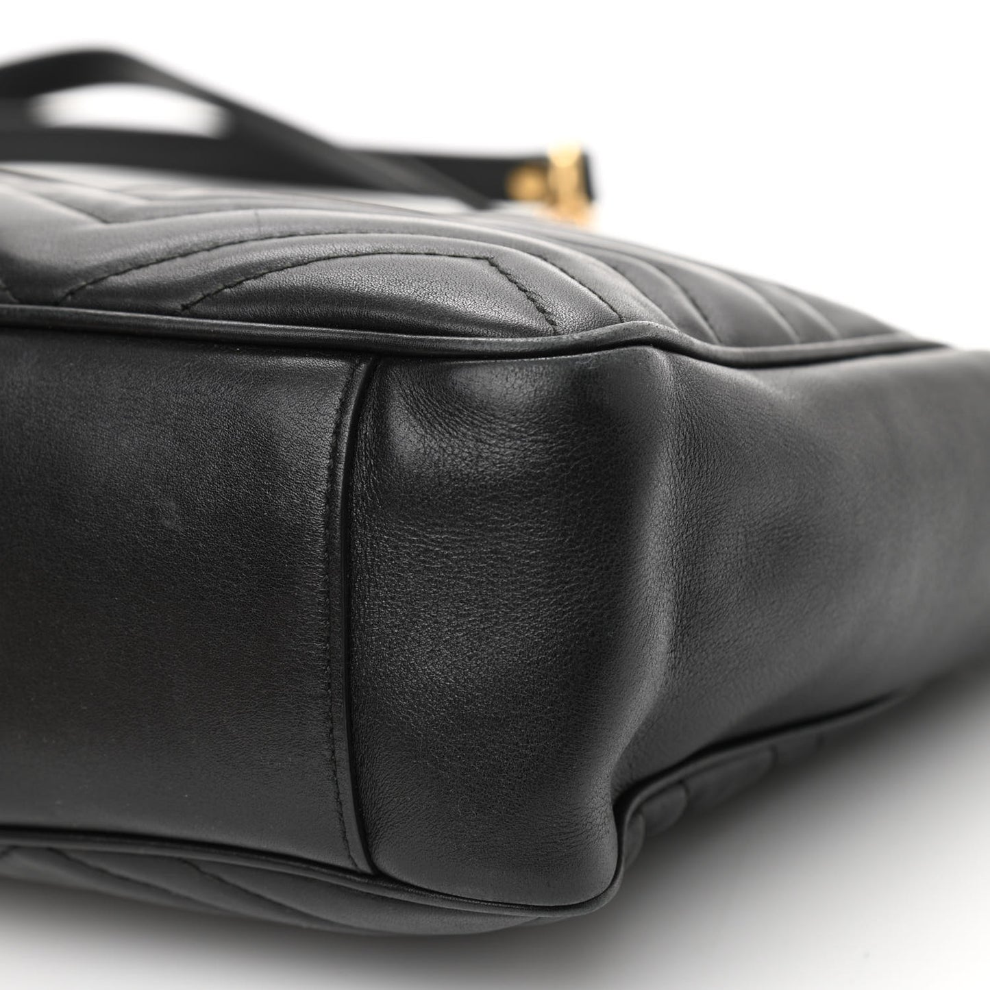 Calfskin Matelasse Medium GG Marmont Open Top Shoulder Bag Black