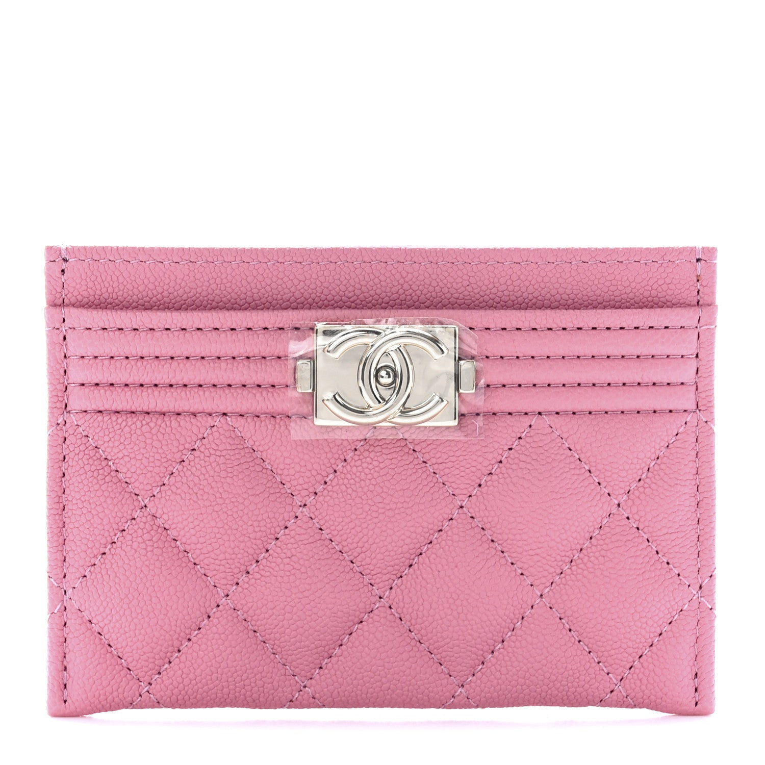 Chanel Caviar Quilted Boy Card Holder Pink 1 of 12