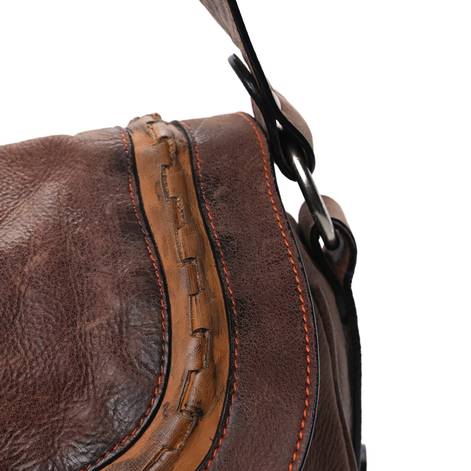 Christian Dior Calfskin Gaucho Double Saddle Bag Brown 6 of 7